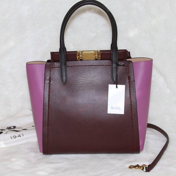 NWT Coach 1941 Troupe Tote In Colorblock in Cranberry Multi - Picture 5 of 8
